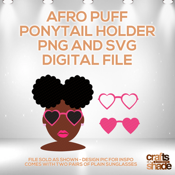 AFRO PUFF PONYTAIL HOLDER SVG AND PNG