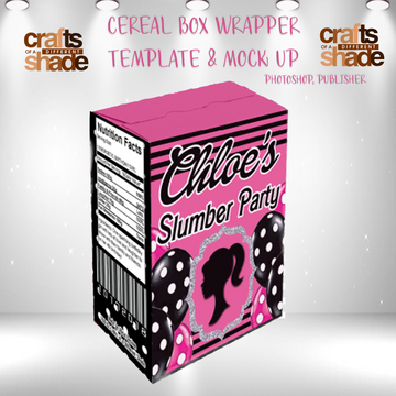 Mini Cereal Box Wrapper Party Favor - Photoshop Template and Mock Up DIY
