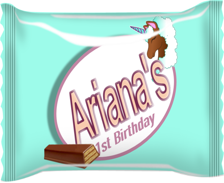 Chocolate Wafer Party Favor - Publisher Template and Mock Up Personalized