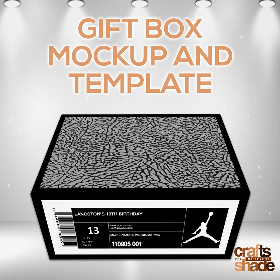 SHOE BOX GIFT BOX PARTY FAVOR TEMPLATE AND MOCKUP PHOTOSHOP