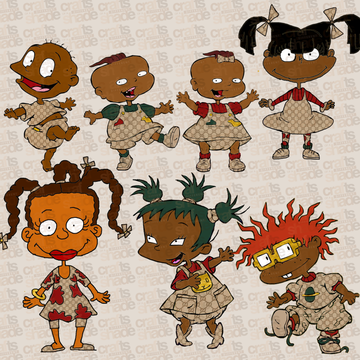 GUCCI INSPIRED RUGRATS MELANIN AFRICAN AMERICAN CLIPART