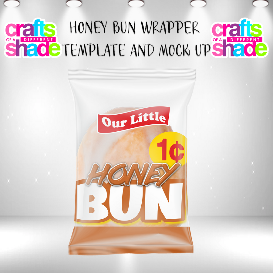 Honey Bun wrapper Party Favor - Photoshop Template and Mock Up DIY
