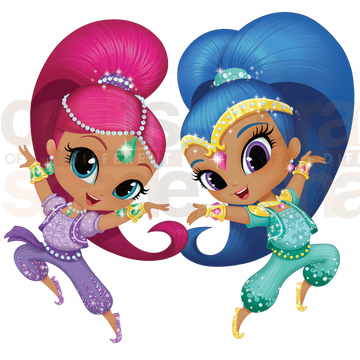 Shimmer and Shine Clip Art  - African-American Shimmer and Shine - DIGITAL FILE