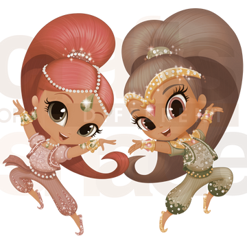 Brown Shimmer and Shine Clip Art  - African-American Shimmer and Shine - DIGITAL FILE