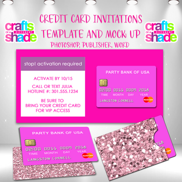 Credit Card Invitation Template - Template and Mock Up DIY