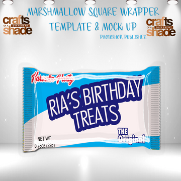 Marshmallow Squares Party Favor - Photoshop Template and Mock Up Personalized